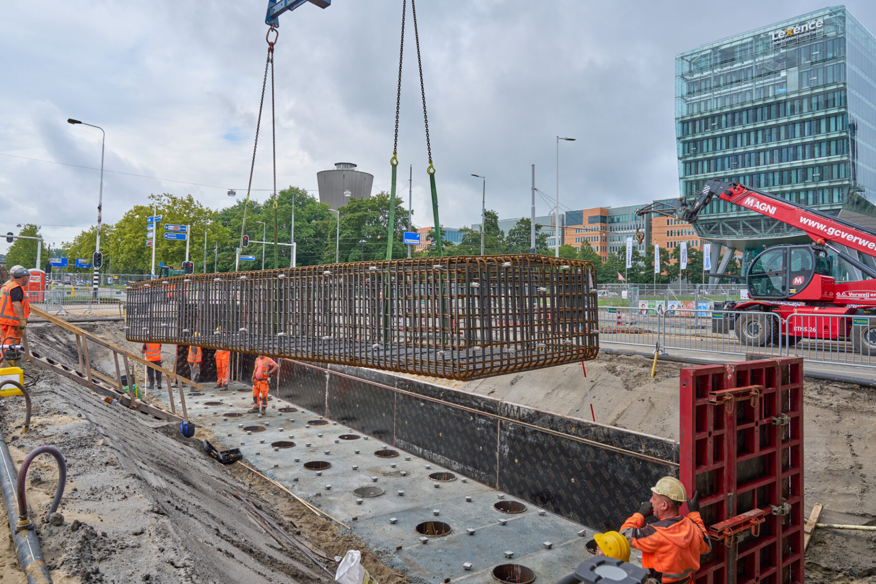 bouw steunpunten Amstelveenseweg viaduct